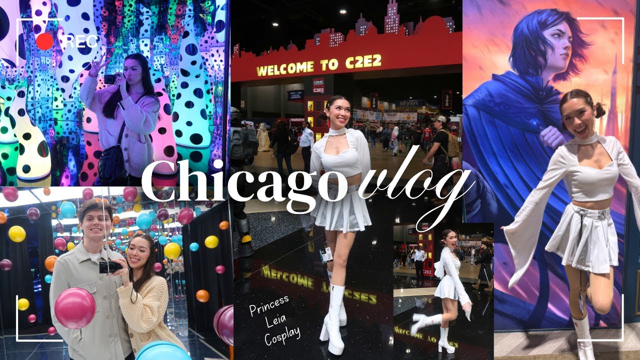 Chicago Weekend VLOG ♡ C2E2 (Princess Leia Cosplay) + WNDR Museum 🏙️