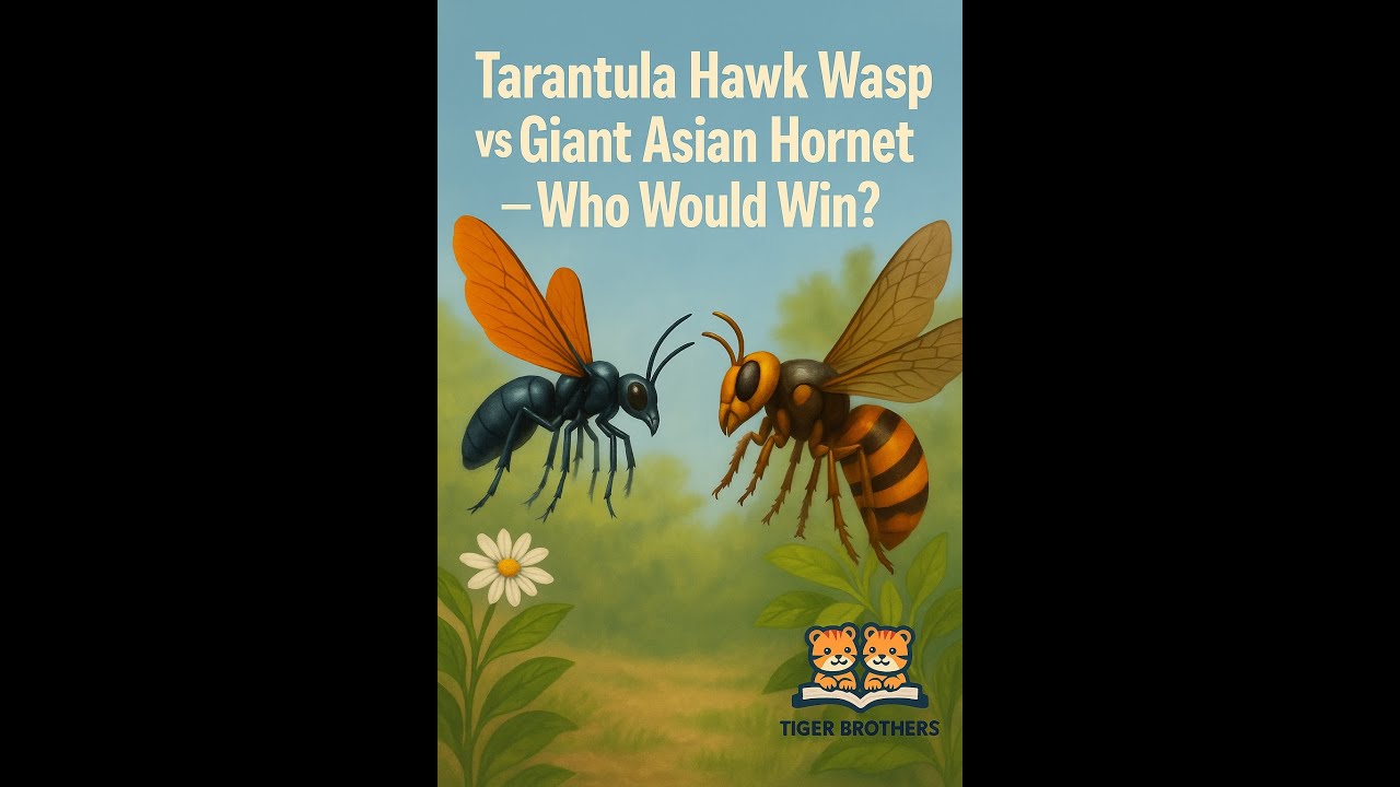 Who Is Stronger? Tarantula Hawk Wasp vs Giant Asian Hornet | The Tiger Brothers