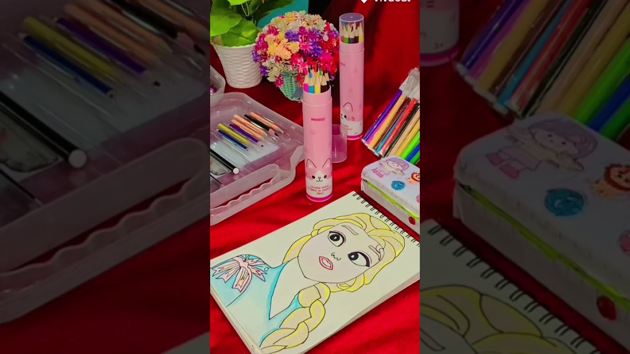 Anna barbie drawing 😍 ✨️ colour ✨️💕 