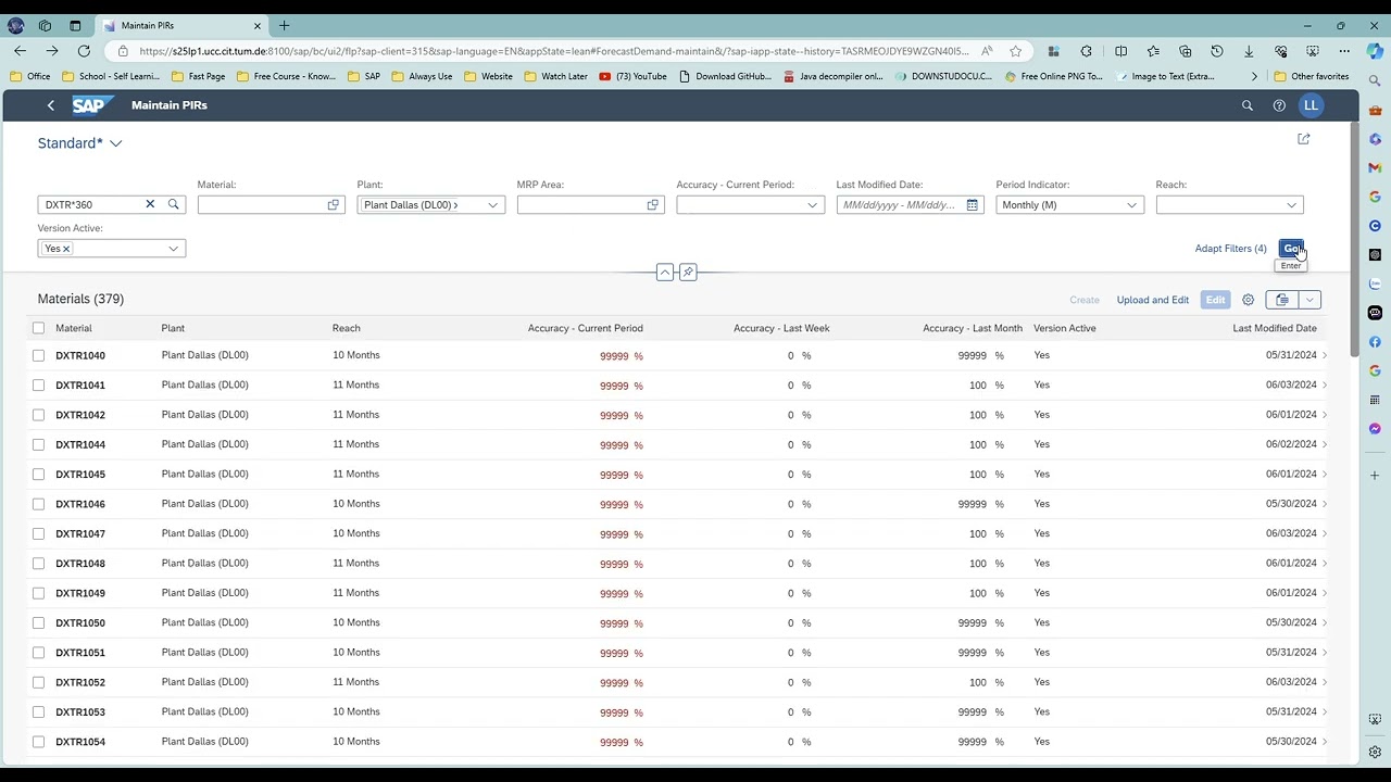 SAP Fiori (PP Process)  - Step 6 Review Demand Management