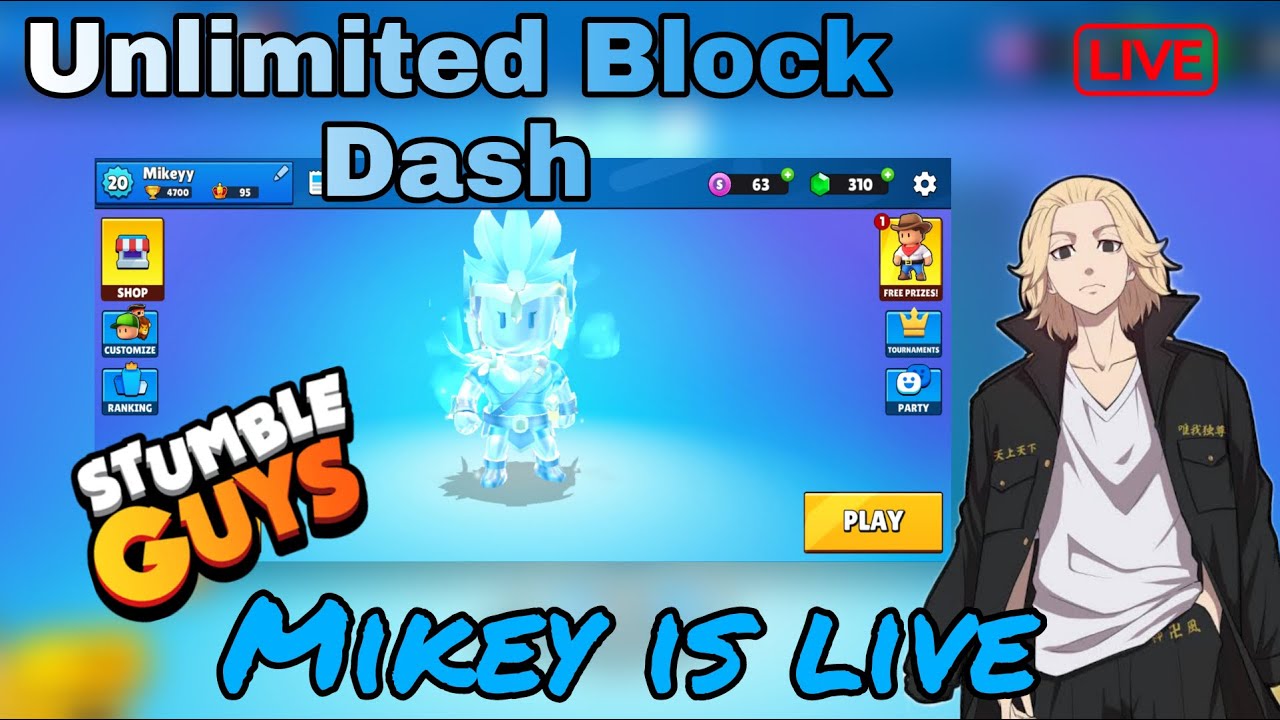 0.44.3 Stumble Guys Live Stream | Unlimited Block Dash | #Stumbleguyslive #Unlimitedblockdash