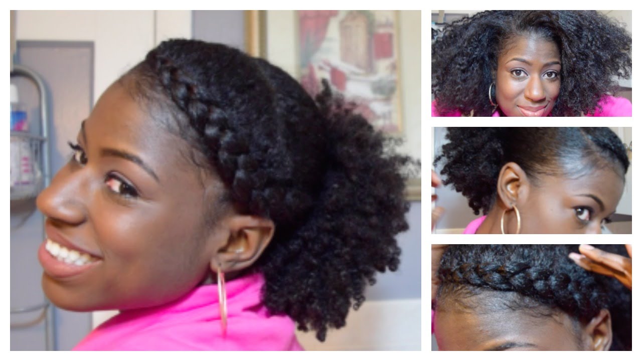 Natural Hair| Goddess Braid w/ Low Puff on 3c-4a hair