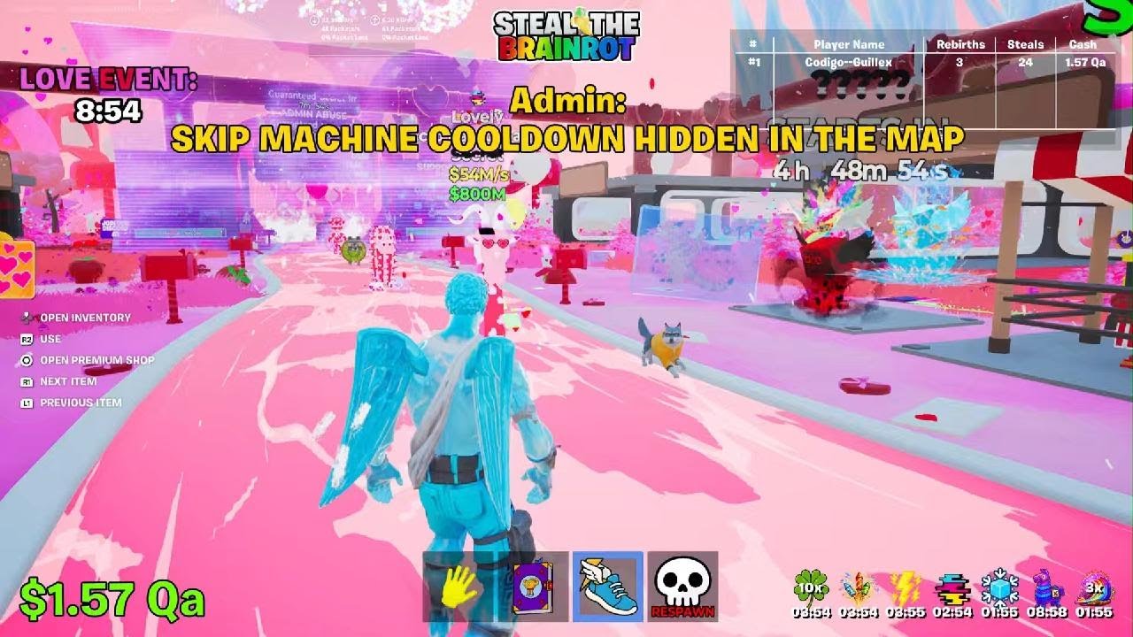 SECOND HIDDEN CODE IN STEAL THE BRAINROT FORTNITESKIP MACHINE CODE LOVE EVENT CODES