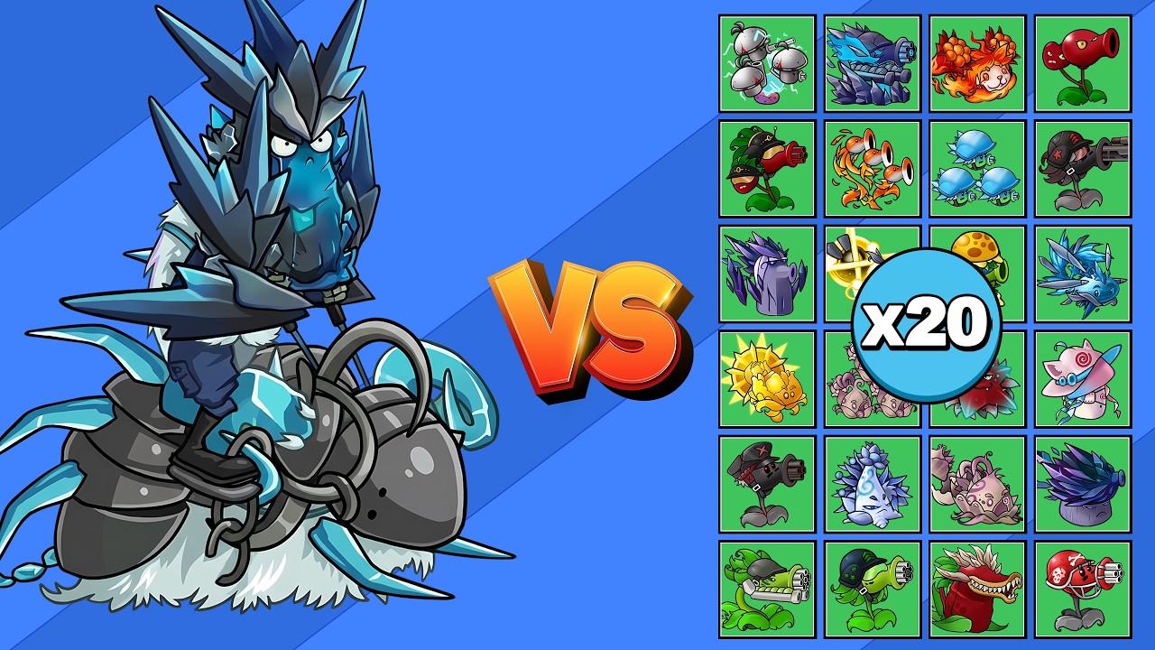ZOMBI CABALLERO DE LAS NIEVES vs TODAS LAS PLANTAS X20 | PvZ Fusion