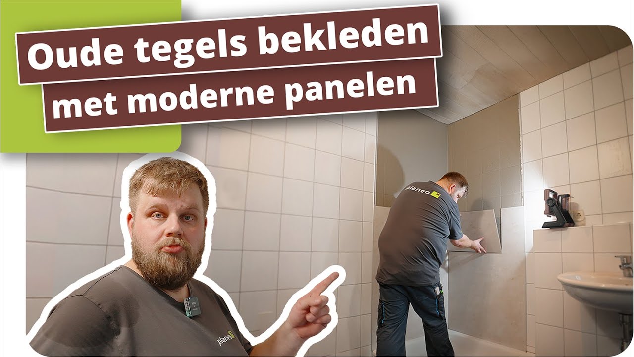 Douche moderniseren Oude tegels bekleden met moderne panelen