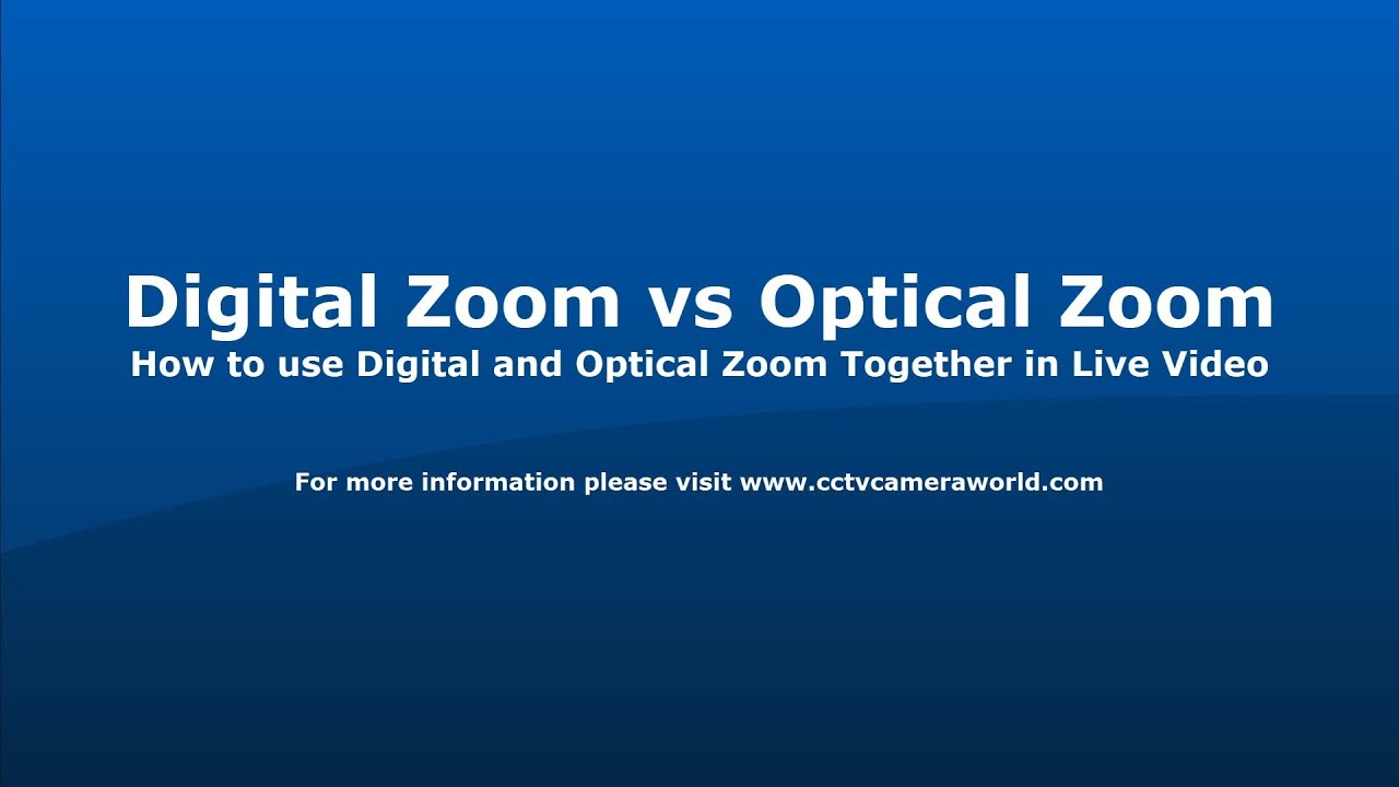 Digital Zoom vs Motorized Optical Zoom