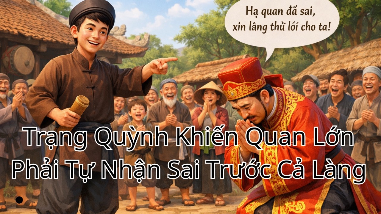 Trạng Quỳnh Khiến Quan Lớn Phải Tự Nhận Sai Trước Cả Làng