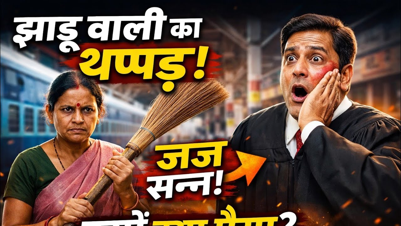 स्टेशन पर झाड़ू लगाने वाली महिला ने जज को क्यों मारा थप्पड़? | Viral Hindi Story | Emotional Story