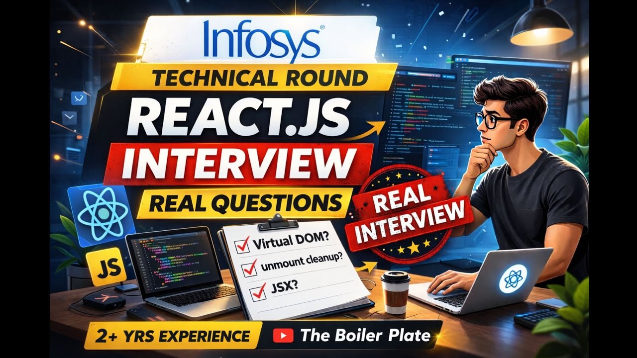 ReactJS Interview Questions Asked in Infosys | 2–4 Yrs Experience | 2025