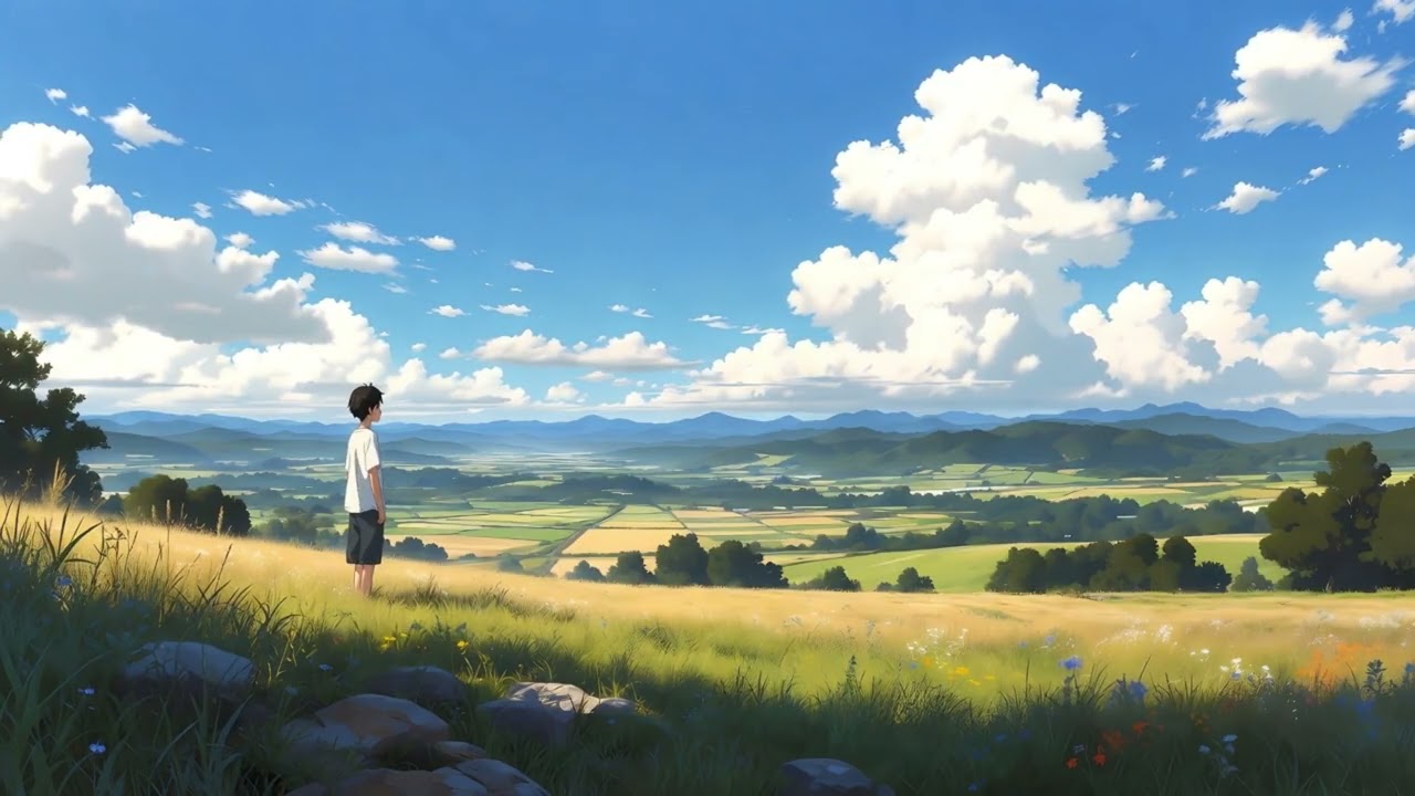 Gentle Wind Over Golden Fields Anime Meditation | Energy & Calm