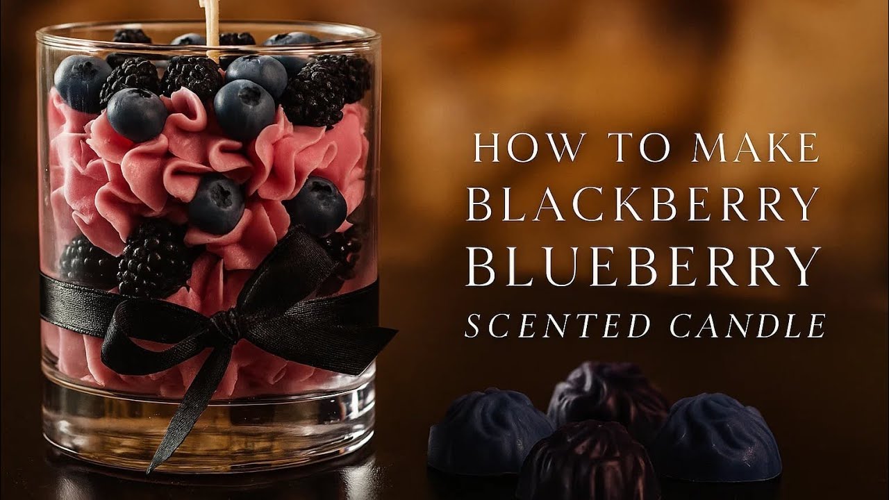 DIY Blackberry & Blueberry Dessert Candle 🕯️ | Whipped Wax Candle Tutorial for Beginners
