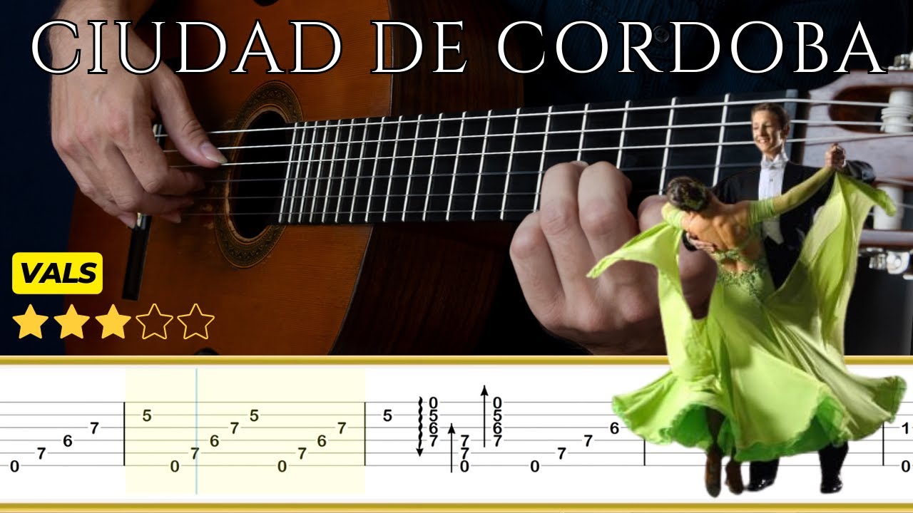 CIUDAD DE CORDOBA (Vals) 🎸 Andrés Chazarreta || Tutorial para Guitarra Clásica + TABS