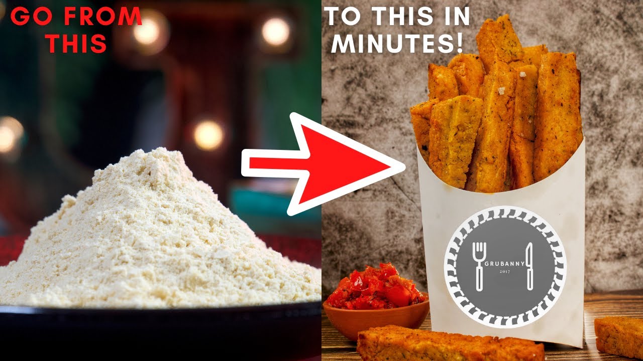 CHICKPEA FRIES With Tomato Dipping Sauce | Alkaline Vegan Chickpea Fries