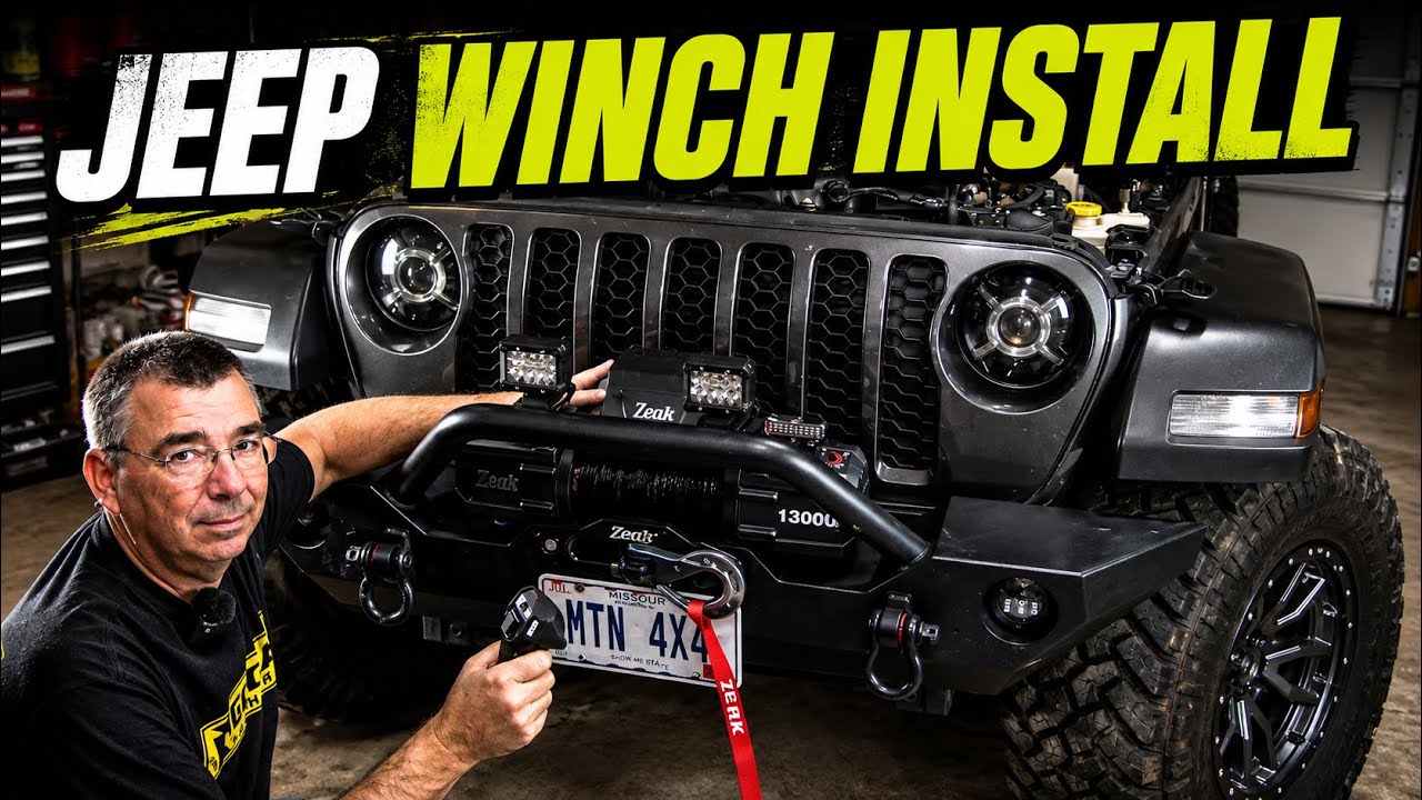Установка лебедки Jeep Gladiator JT для эвакуатора Wrangler JL JK #jeep