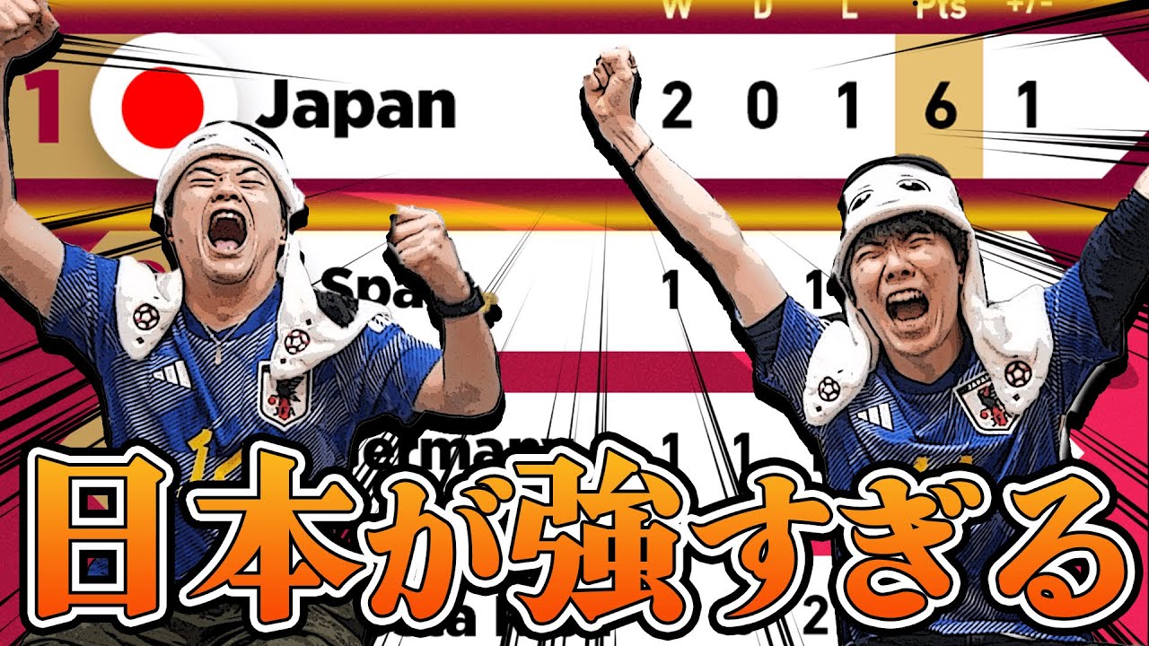 【朗報】日本、強豪スペイン下し1位通過！！この試合、そしてこのグループを振り返っていく！！