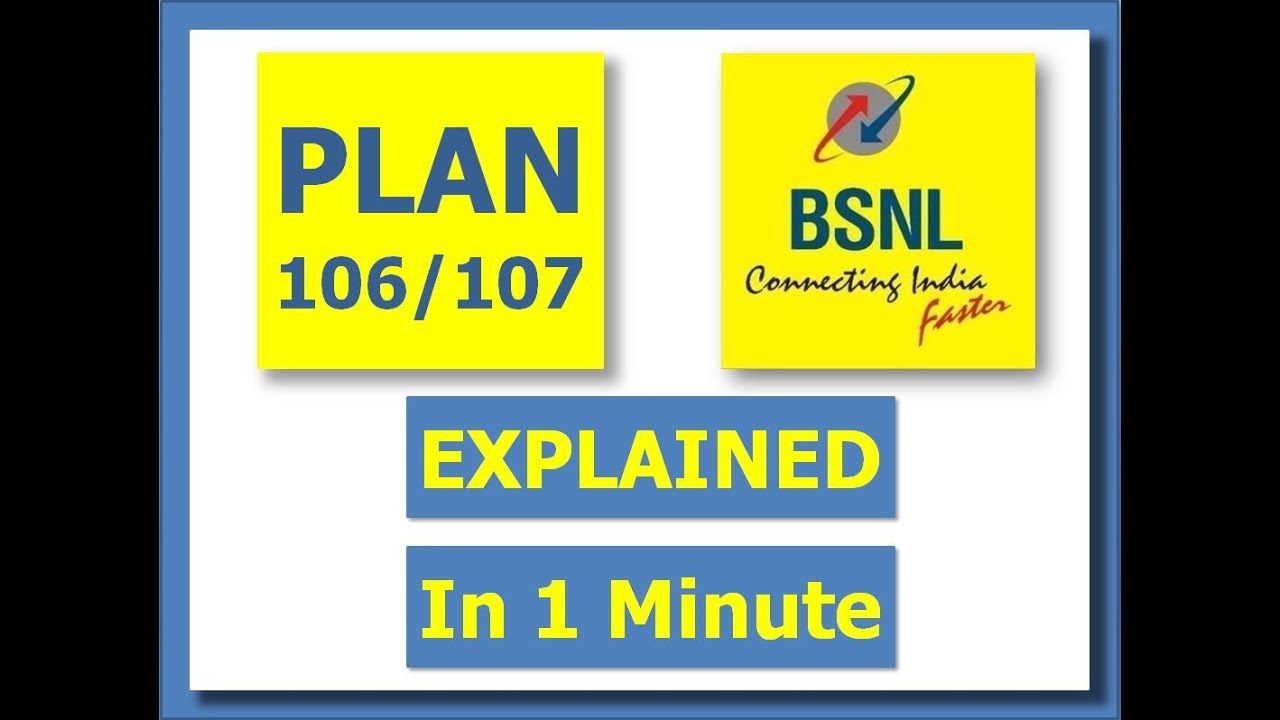 BSNL Plan 106 & 107 I #JUSTAMINUTE I #106 #107