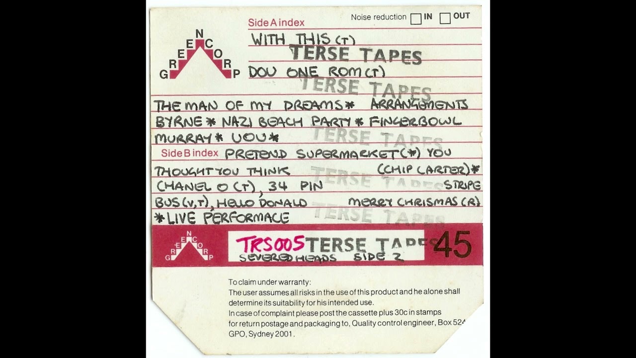 Severed Heads - With This (Side 2 / Terse Tapes 005 / TRS005)
