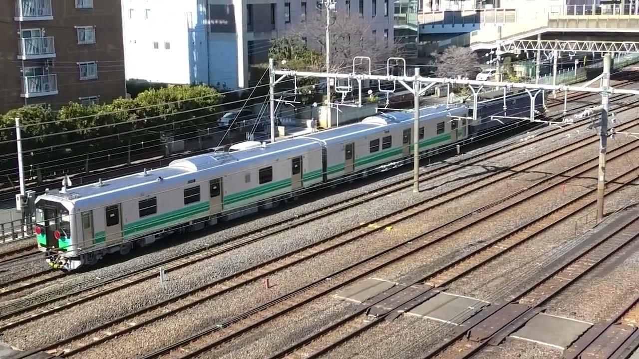 【フリー動画】EF65-2092牽引の八高線用HB-E220系の甲種輸送列車・上越線着雪貨物列車と離合