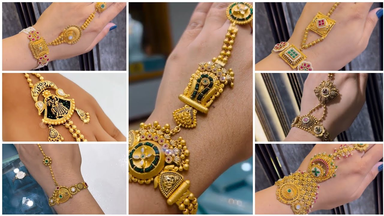 916 gold hathpan Unique Designs || Gold New Letast Rajputi haath phool ki design