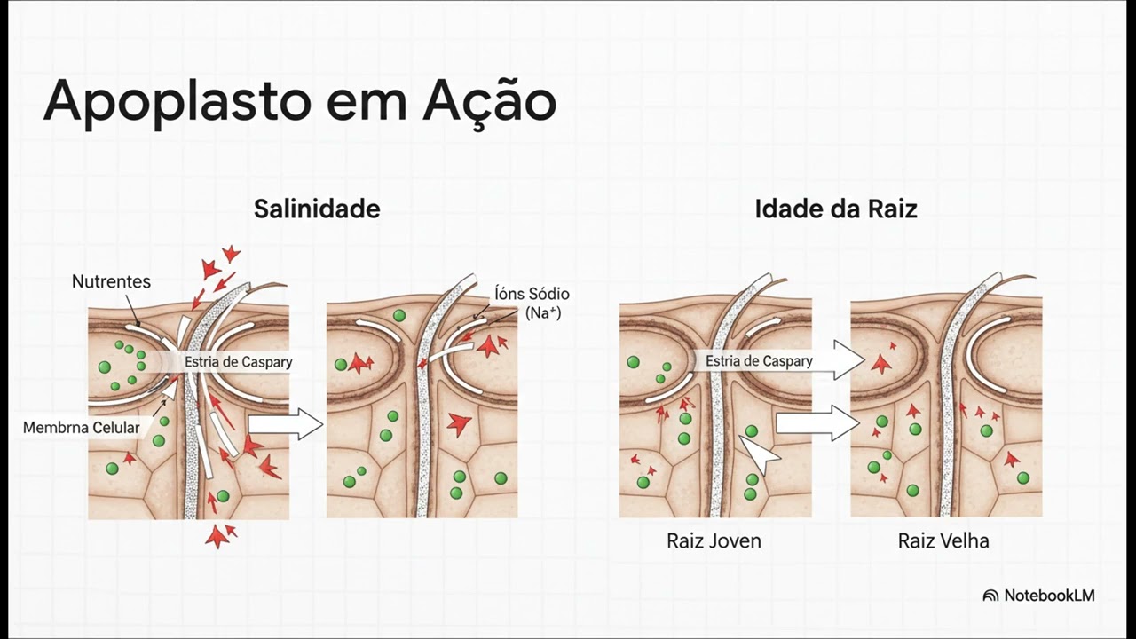 Transporte Radial da Raiz: Vias Apoplásticas e Simplásticas