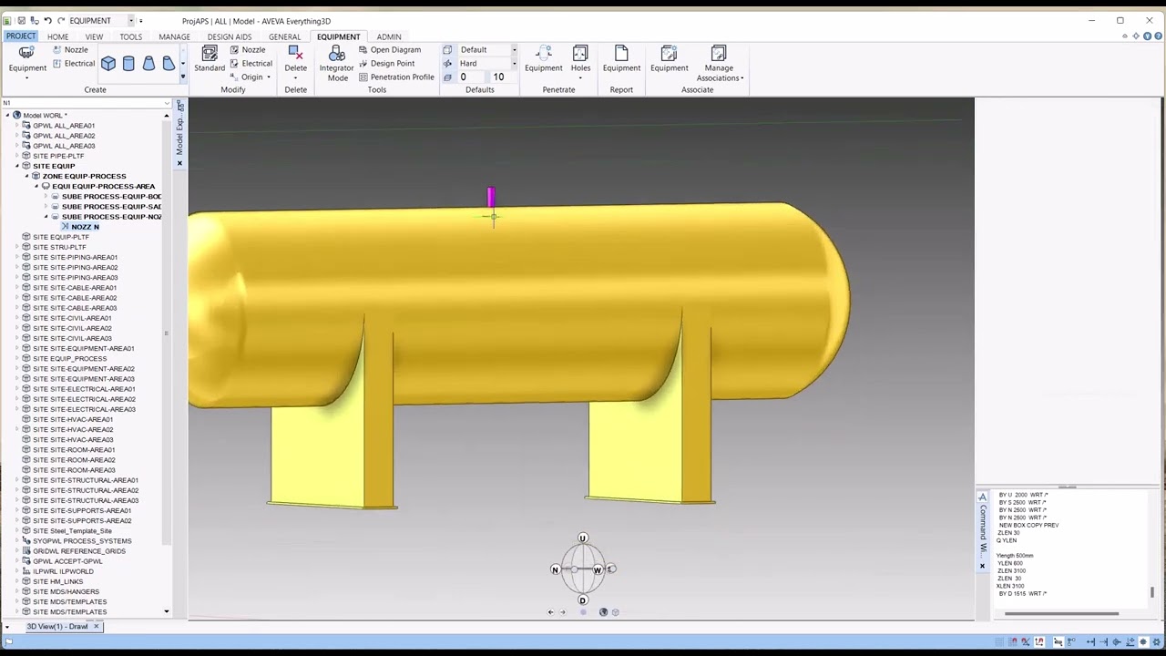 Моделирование оборудования AVEVA E3D: Учебное пособие по горизонтальному сосуду