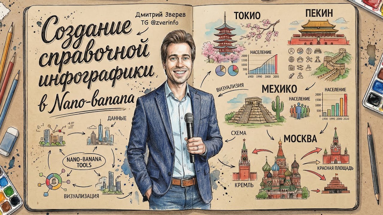 Создание справочной инфографики в нейросети Nano-banana