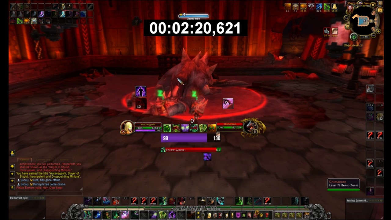 【Legion Patch 7.2.5】Blackwing Descent in 3:53 minutes as 110 Demon Hunter