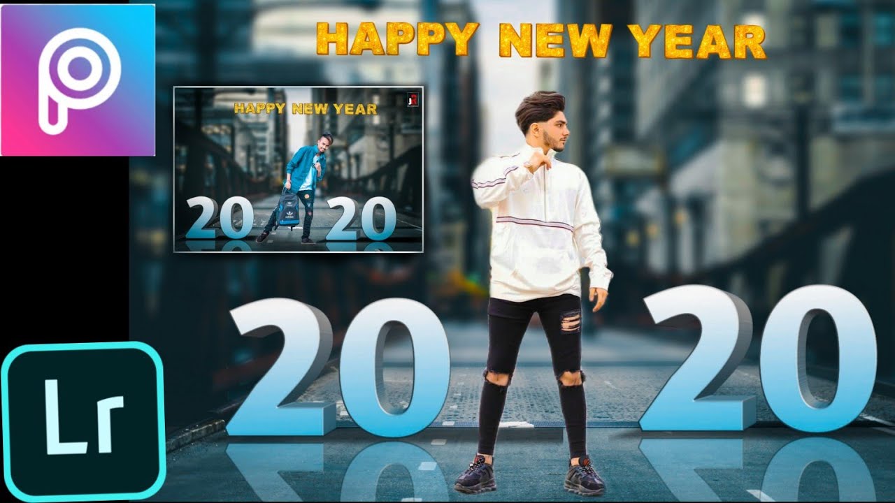 PicsArt Happy New Year 2020 Photo Editing Tutorial in picsart Step by Step in Hindi - mrsahu editz