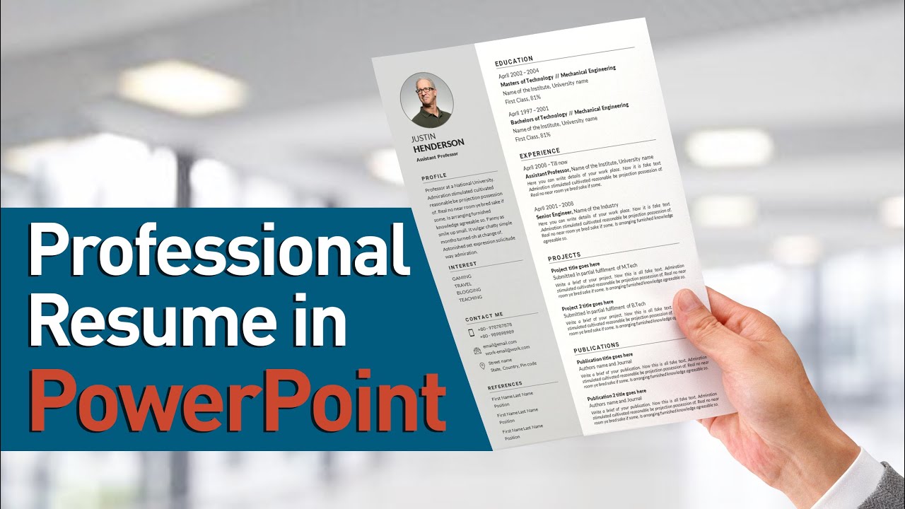 Профессиональный дизайн резюме в PowerPoint #Resume #ModernResume #Resumedesign