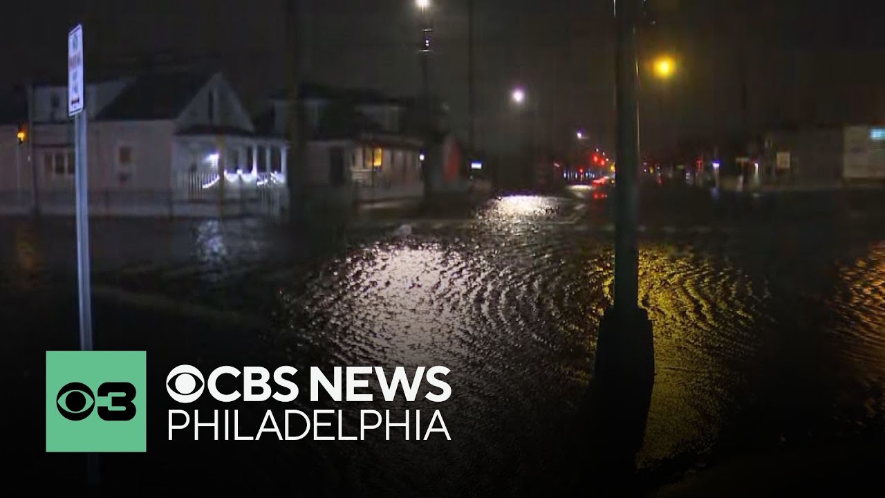 North Wildwood, New Jersey, streets flooded with inches of water as nor'easter moves through region