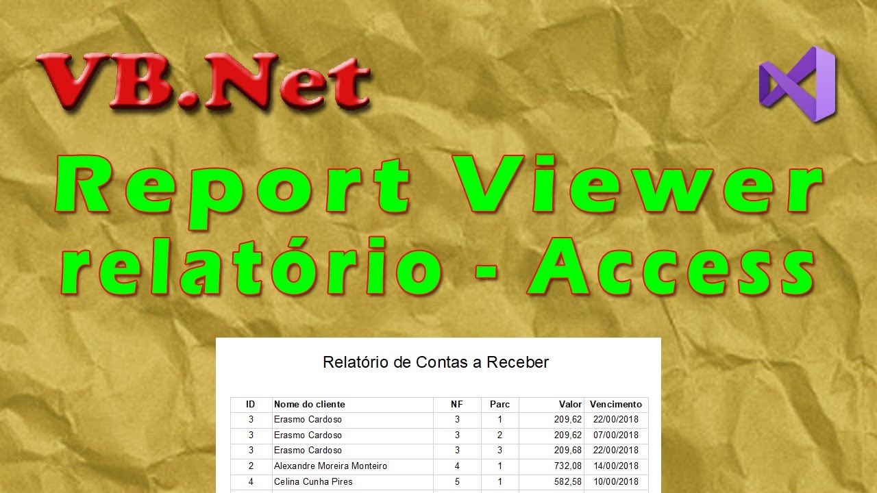 #2 Gerar relatório com Report Viewer no VB.Net com banco de dados Access. Visual Studio 2019