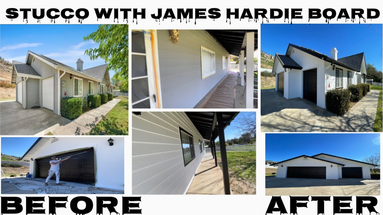 Full Exterior House james Hardie plank boards Siding & Stucco | how to paint | como pintar casa