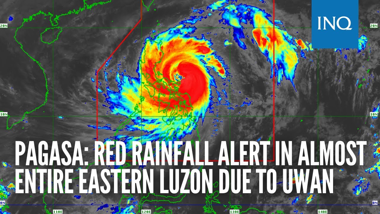 Pagasa: Red rainfall alert in almost entire eastern Luzon due to Uwan