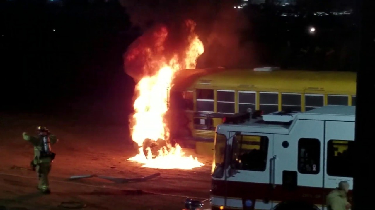 School bus demolition derby - Bus fire @ Rochester Fair - 9/14/19
