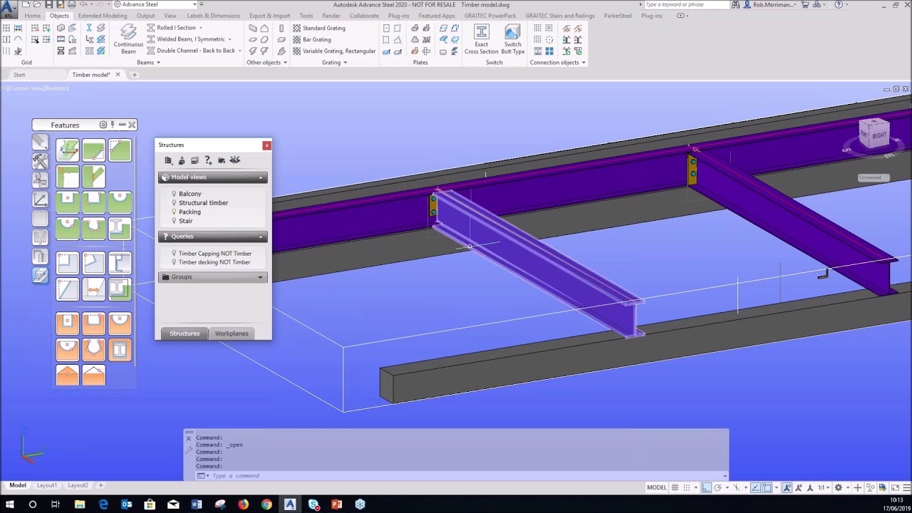 Working with Timber in Advance Steel