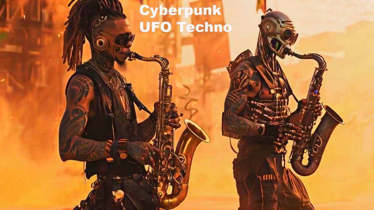 UFO Cyberpunk Techno👽🎧 House Music Trance#ai #cyberpunk #techno #music #fantastic #trance#technorock