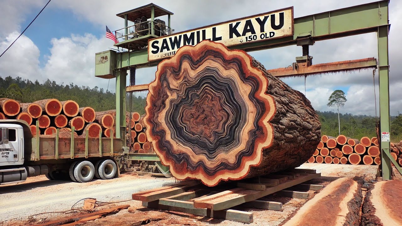 Monster Wood Logs at the Sawmill ‼ A Jaw Dropping Timber Transformation