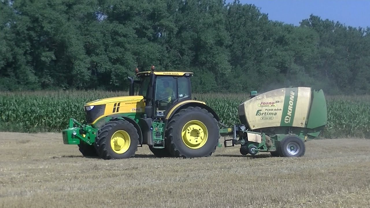Lisování Slámy 2021 s John Deere 6250R + Krone Fortima V 1500 MC