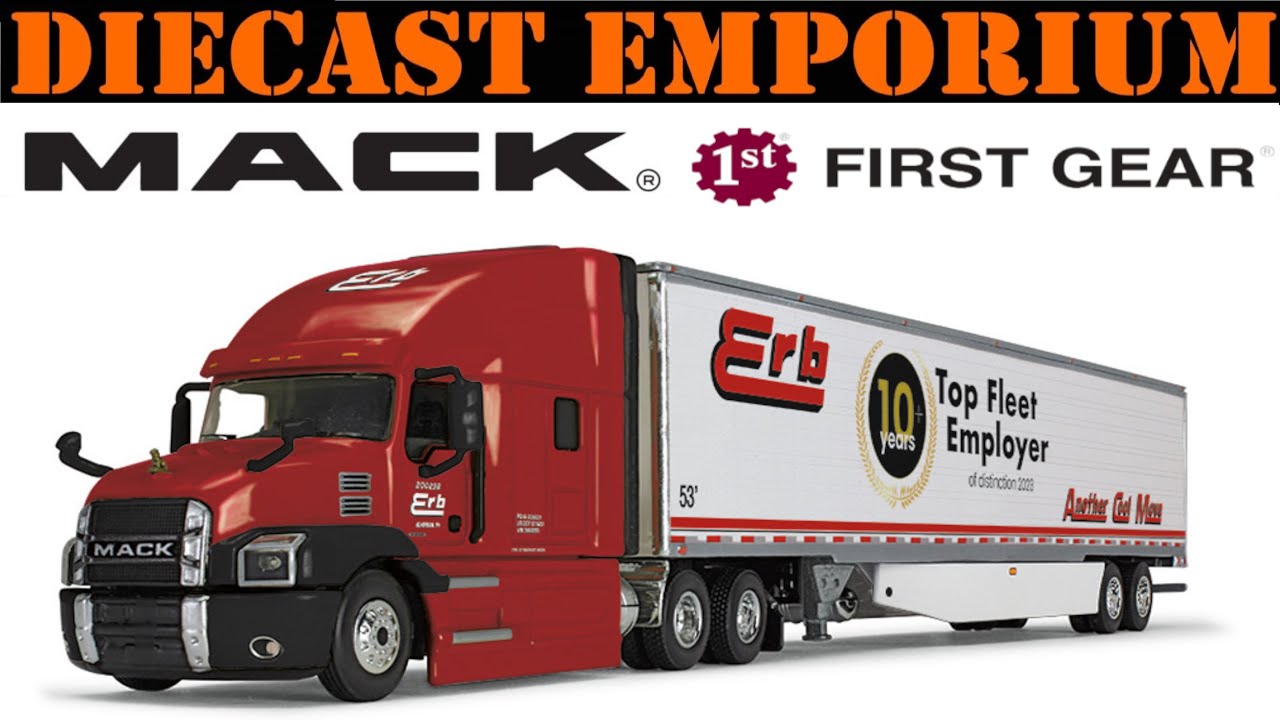 1:64 Scale DCP by First Gear Mack Anthem High-Roof Sleeper & 53' Trailer with Reefer - ERB