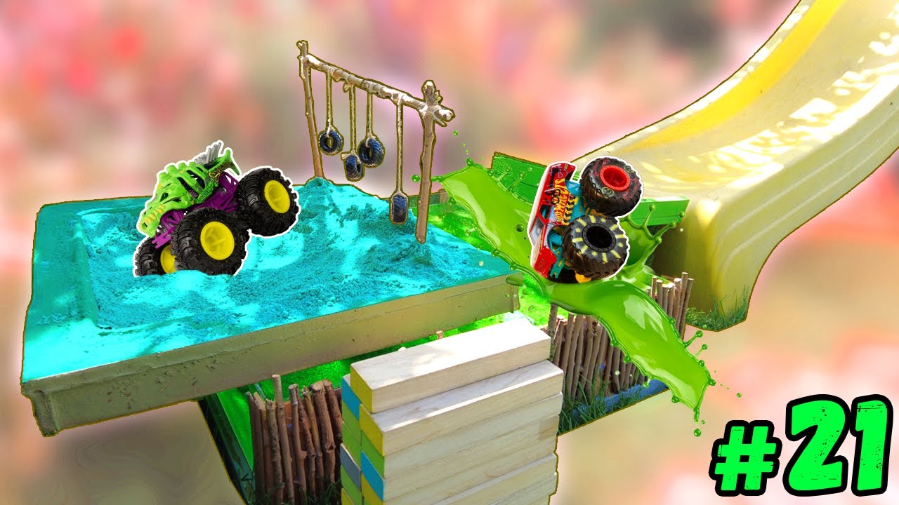 Competition #21: CHAMPIONSHIP '25 Hot Wheels MONSTER TRUCK Racing in the Pool Waterslide Race Slime