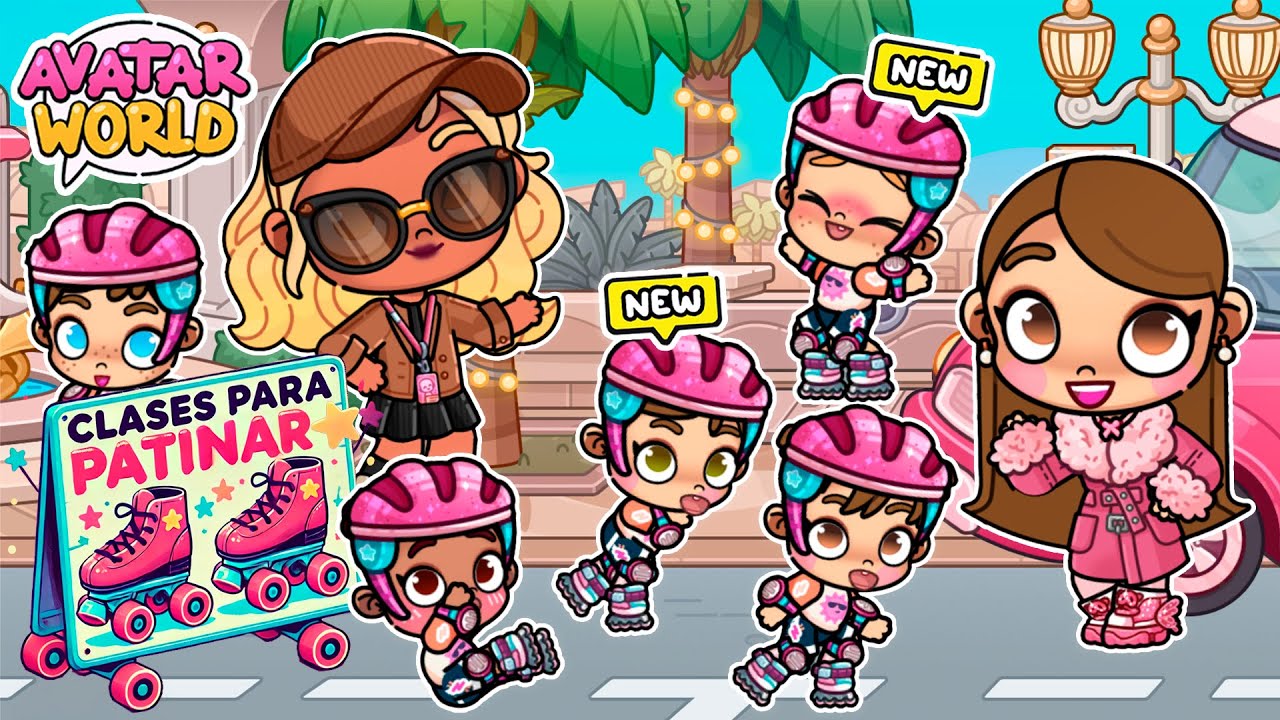 MIS HIJAS VAN A SUS PRIMERAS CLASES DE PATINAR 🛼 en Avatar World | Alicia Gameplays 🩷