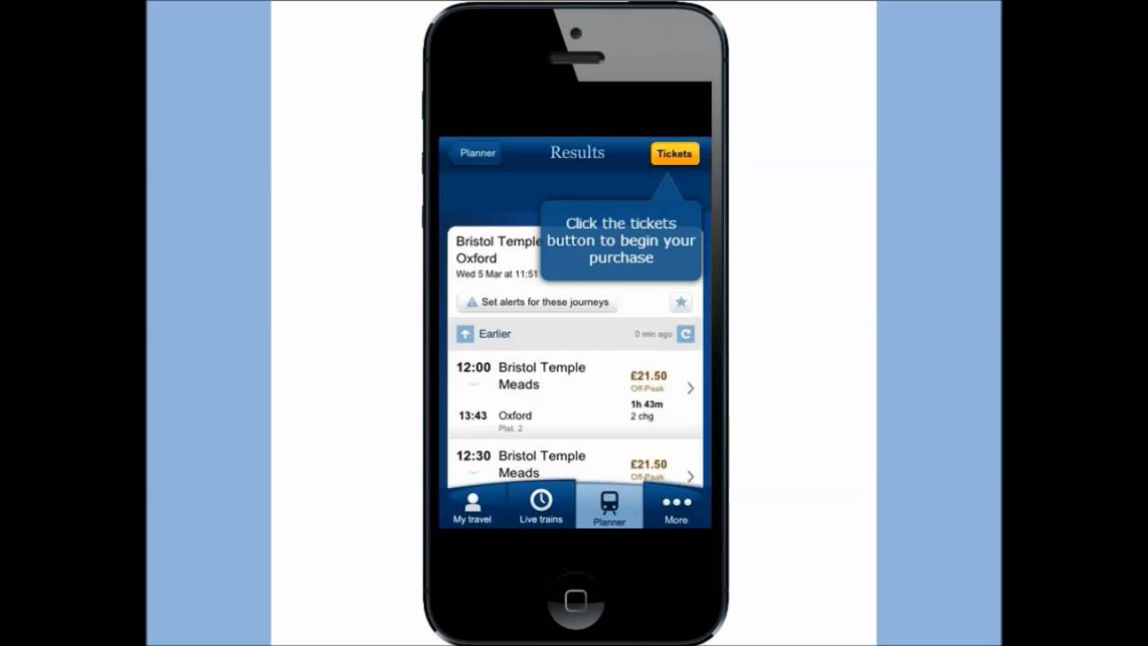 How to buy tickets via the National Rail Enquiries iPhone app video
