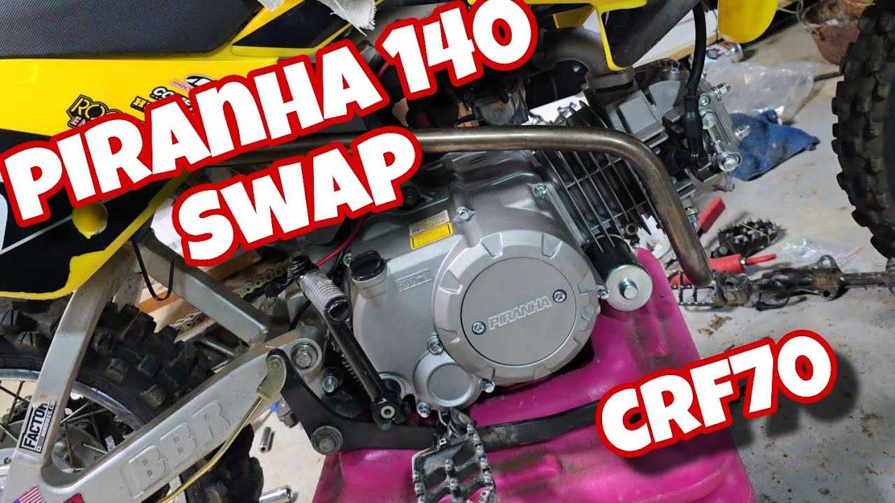 Замена двигателя на CRF70 Piranha 140 (полная сборка и первый запуск)