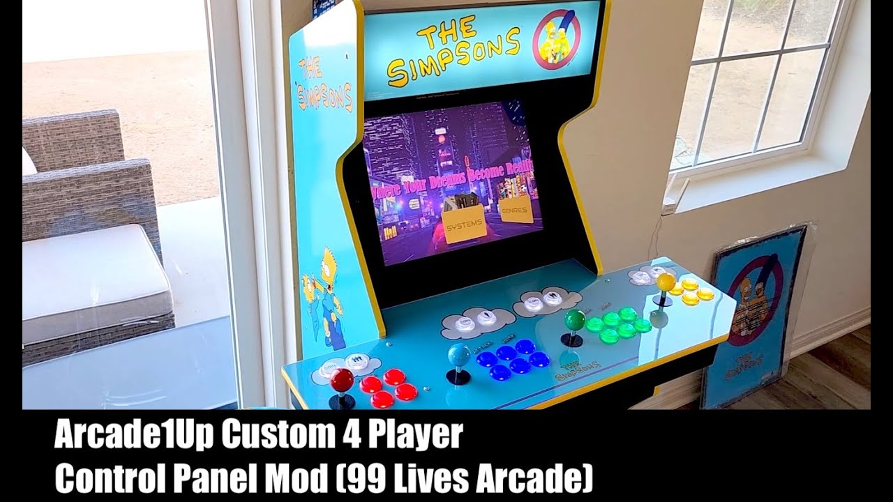 Arcade1Up Custom 4 Player Control Panel Mod (99 Lives Arcade)