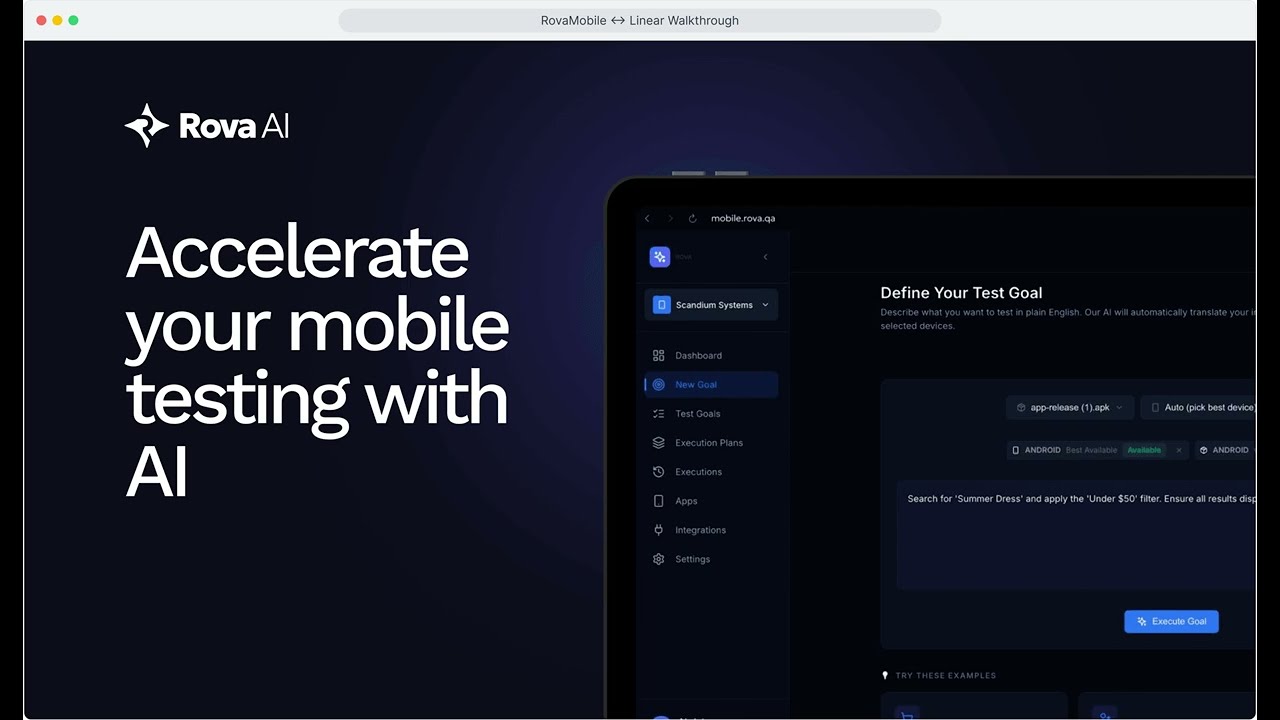 Run Autonomous Test For Mobile Apps from Linear Issue Tracker - RovaAI For Mobile