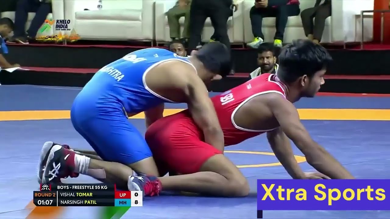 Boys Freestyle Wrestling 55 Kg | Vishal (UP) vs Narsingh (MH) | Khelo India Youth Games 2022