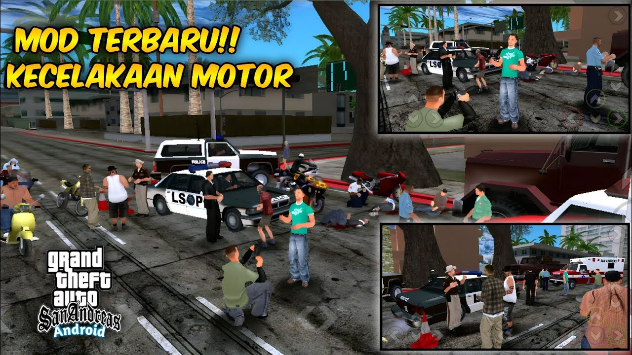 MANTUL!! Mod Kecelakaan Motor GTA SA Android || tutorial pemasangan