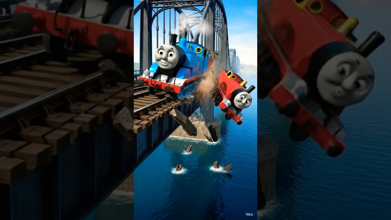 Thomas big crash on bridge! 