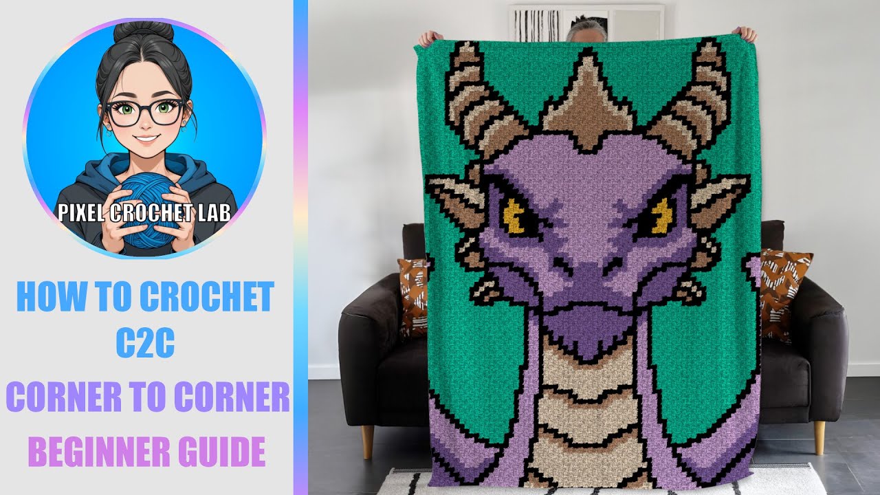 Comment apprendre le crochet en point C2C (corner to corner). Tutoriel pas à pas Guide débutant base