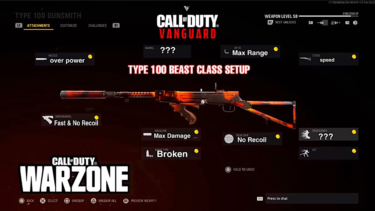 Best Type 100 Class Setup Vanguard (2 Shot Class)